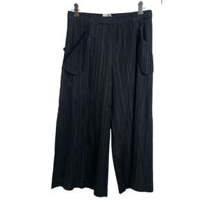 Issey Miyake Pleates Please Pants Size 0 Womens Black Pull On Crop JAPAN